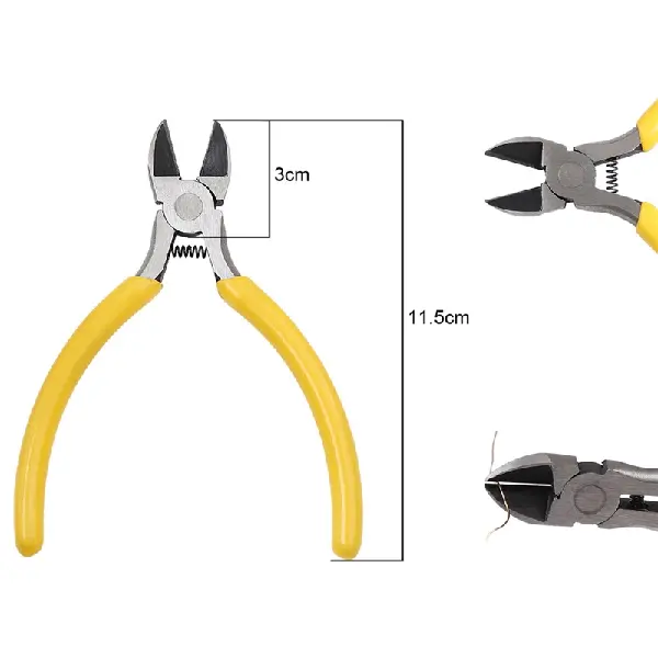 Yellow handle diagonal pliers, length about 11.5cm - 1 pair,chaincharmsupply.com