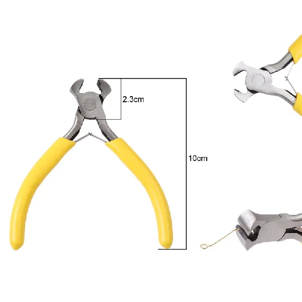Yellow handle top cutting pliers, length about 10cm - 1 pair,chaincharmsupply.com