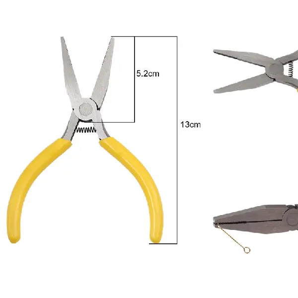 Yellow-handled flat-nose pliers (with teeth), length about 13cm - 1 pair,chaincharmsupply.com