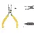 Wholesale Pink Needle Nose Pliers for DIY Jewelry Crafting - Yellow handle 3-hole flat nose pliers (with teeth), length about 12cm - 1 pair