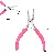 Wholesale Pink Needle Nose Pliers for DIY Jewelry Crafting - Upgraded model - bright pink handle, curved nose pliers (no teeth), length 12cm - 1 pair