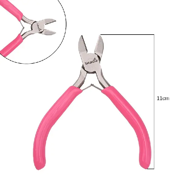 Upgraded model - Glitter handle diagonal pliers, length 11cm - 1 pair,chaincharmsupply.com