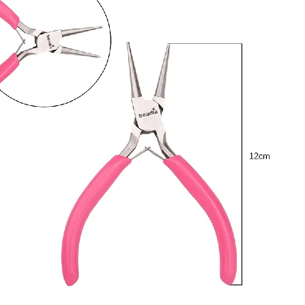 Upgraded model - glitter handle double round pliers length 12cm - 1 pair,chaincharmsupply.com