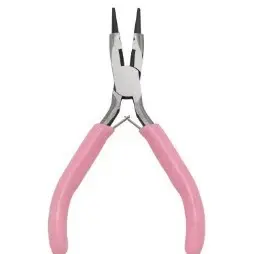 Pink handle jewelry pliers length 12cm-1 pair,chaincharmsupply.com