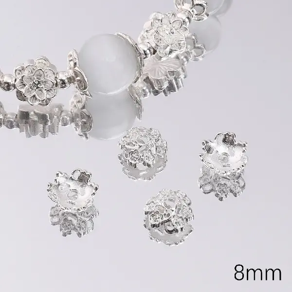 09 model 8mm hole diameter about 1mm silver 50 pcs/pack,chaincharmsupply.com