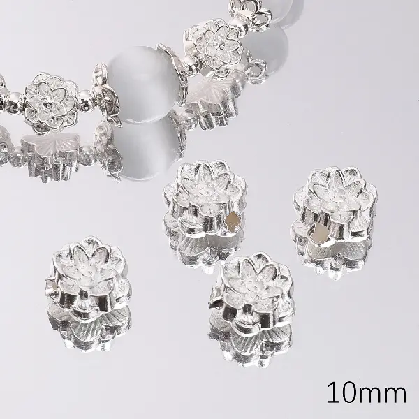 13 models, 10mm, aperture about 1.5mm, silver, 5 pcs/pack,chaincharmsupply.com