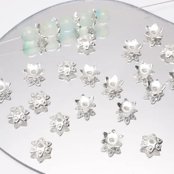 14 styles, 10mm, aperture about 1mm, silver, 20 pcs/pack,chaincharmsupply.com