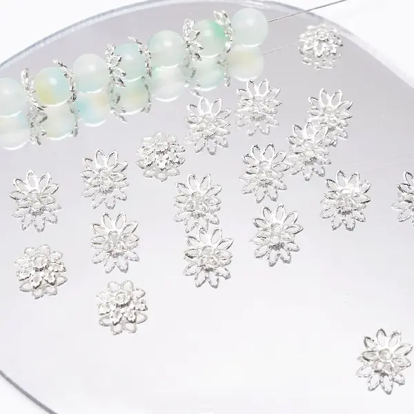 15 styles, 10mm, aperture about 1mm, silver, 20 pcs/pack,chaincharmsupply.com