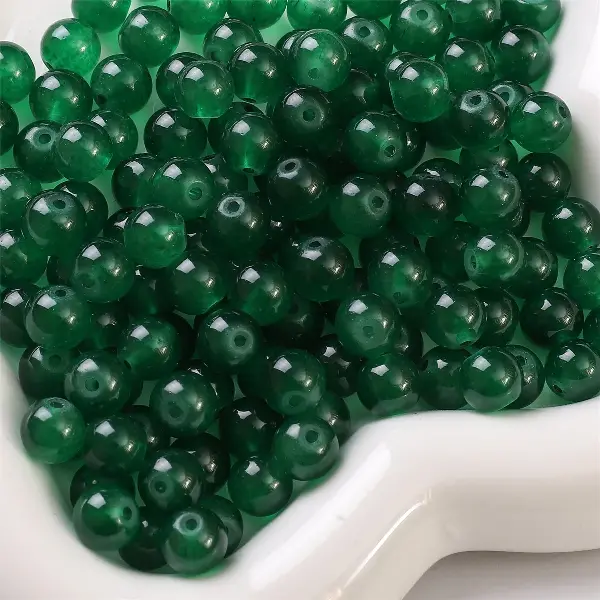 Dark green-8mm aperture about 1.5mm 50 pieces/pack,chaincharmsupply.com