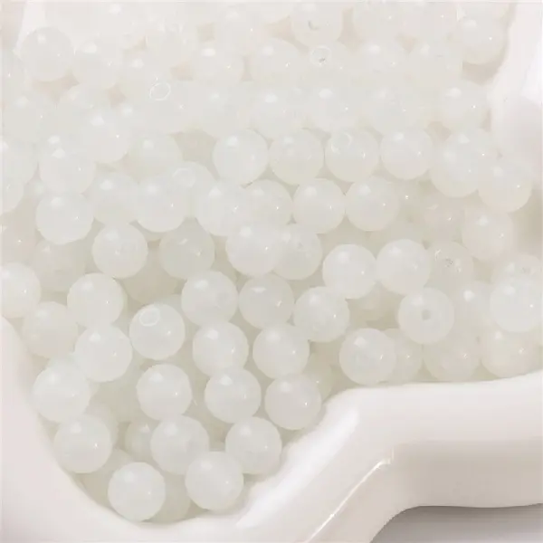 White-6mm, hole diameter about 1mm, 50 pieces/pack,chaincharmsupply.com