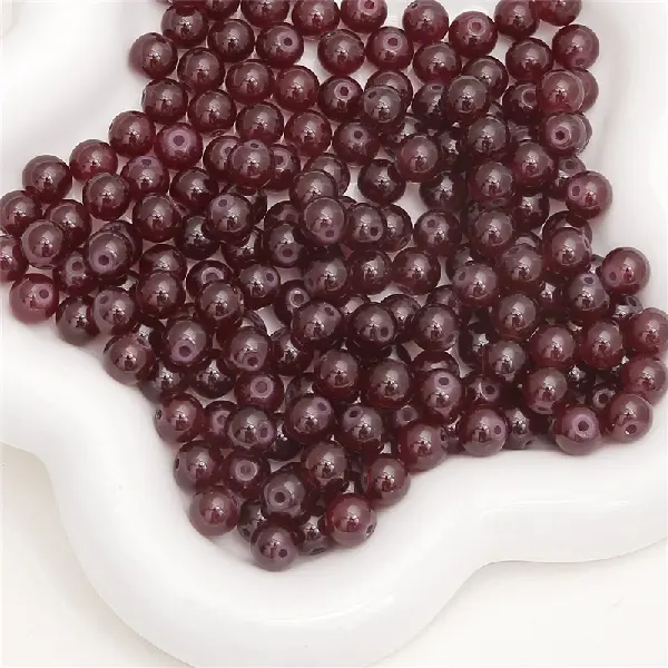Pomegranate red-6mm, hole diameter about 1mm, 50 pieces/pack,chaincharmsupply.com