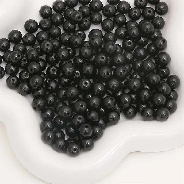 Black-6mm, hole diameter about 1mm, 50 pieces/pack,chaincharmsupply.com