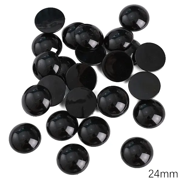 Acrylic animal eyes, diameter about 24mm, thickness about 8.8mm, black 10 pieces/pack,chaincharmsupply.com