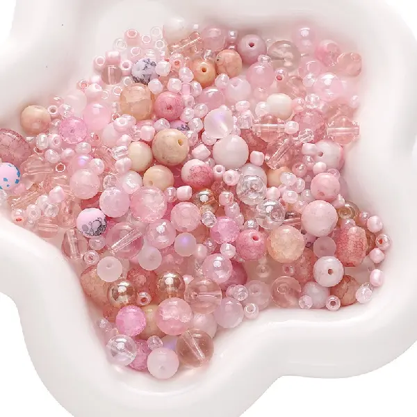 Pink color-3-12mm 30g/pack (about 90-120 pieces, for reference only),chaincharmsupply.com