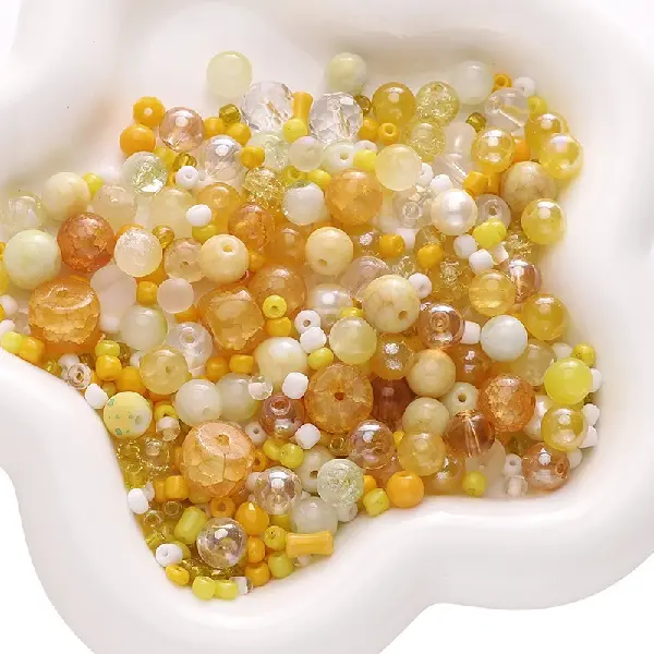 Yellow series-3-12mm 30g/pack (about 90-120 pieces, for reference only),chaincharmsupply.com