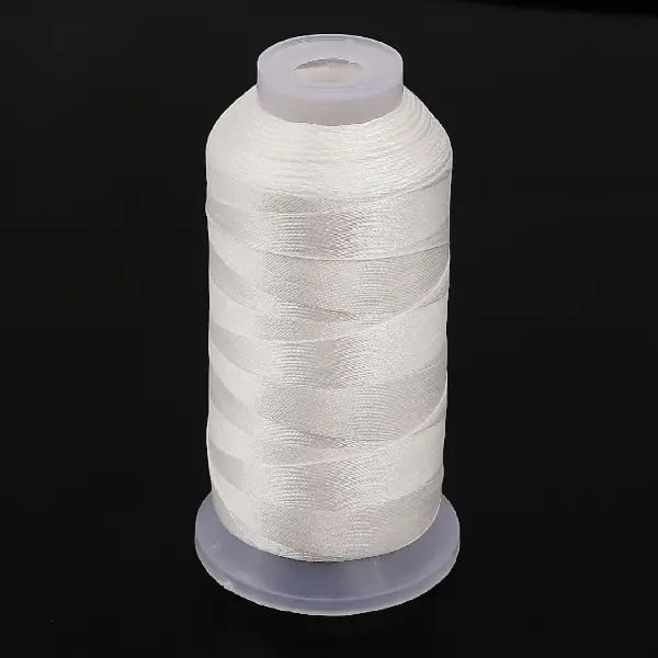 Three strands, white, about 700 meters/roll, wire diameter about 0.25mm,chaincharmsupply.com