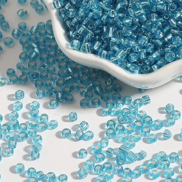 Lake blue-4mm aperture 1mm 15g/pack about 150 pieces,chaincharmsupply.com