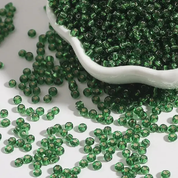 Dark green-2mm aperture 0.6mm 15g/pack about 1000 pieces,chaincharmsupply.com