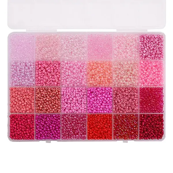 Red color-3mm, 6.5g per grid, about 5200pcs, 1 box/pack,chaincharmsupply.com