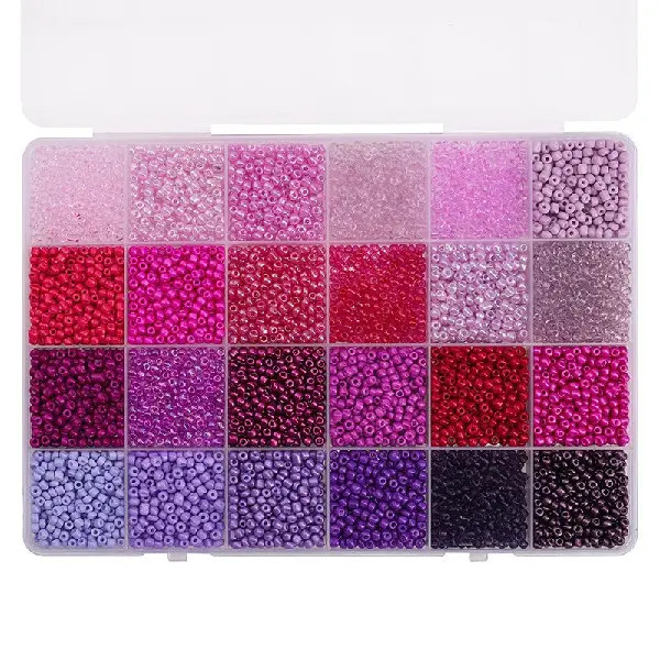 Purple series-3mm 6.5g per grid, about 5200pcs 1 box/pack,chaincharmsupply.com