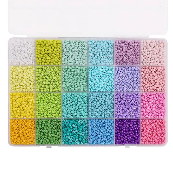 Macaron series-3mm 6.5g per grid, about 5200pcs 1 box/pack,chaincharmsupply.com