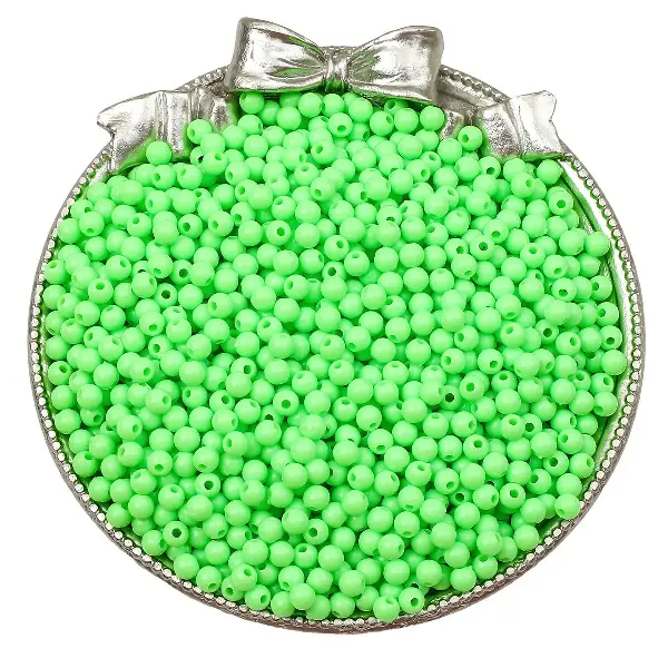 Grass green - about 3mm, hole diameter about 1mm (about 1800 pieces),chaincharmsupply.com