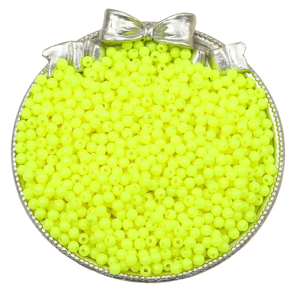 Fluorescent yellow - about 4mm, aperture about 1mm (about 300 pieces),chaincharmsupply.com