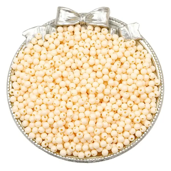 Apricot color - about 4mm, hole diameter about 1mm (about 300 pieces),chaincharmsupply.com