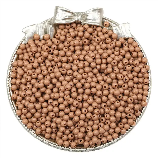 Brown color - about 4mm, hole diameter about 1mm (about 300 pieces),chaincharmsupply.com