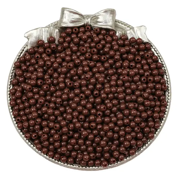 Dark brown color - about 3mm, hole diameter about 1mm (about 1800 pieces),chaincharmsupply.com
