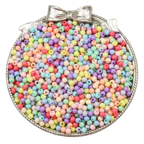 Macaron color - about 4mm, hole diameter about 1mm (about 300 pieces),chaincharmsupply.com