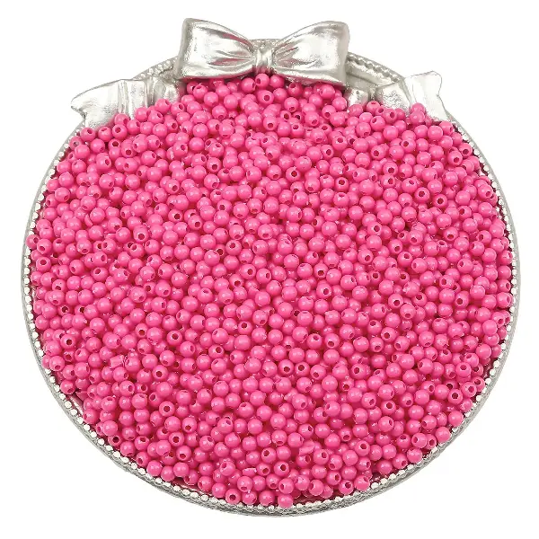 Rose red - about 4mm, aperture about 1mm (about 300 pieces),chaincharmsupply.com
