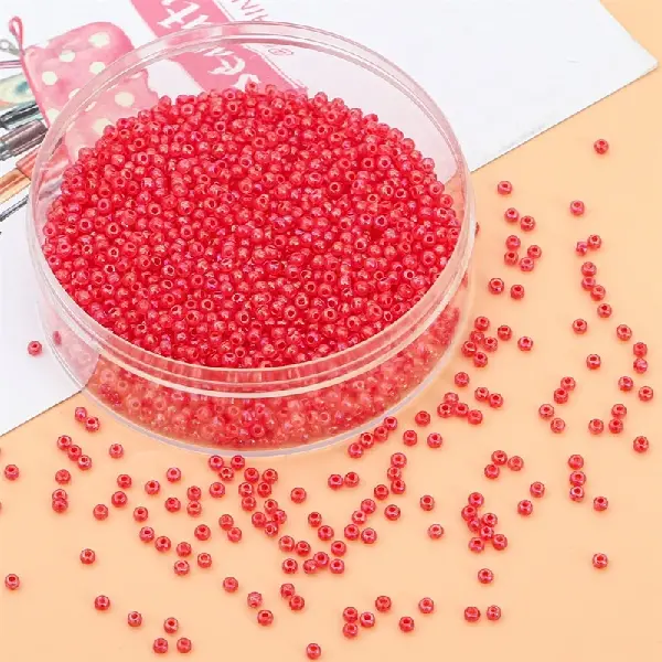 Big red-3mm hole diameter about 0.8mm 10g/pack about 220 pieces,chaincharmsupply.com
