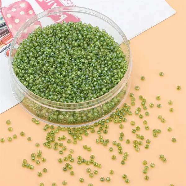 Army green-2mm, aperture about 0.8mm, 10g/pack, about 660 pieces,chaincharmsupply.com