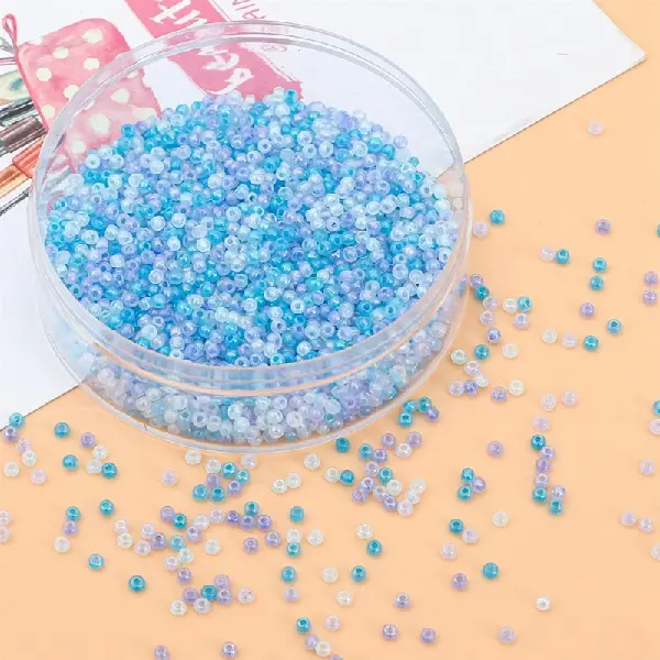 Deep Sea Blue-3mm, aperture about 0.8mm, 10g/pack, about 220 pieces,chaincharmsupply.com