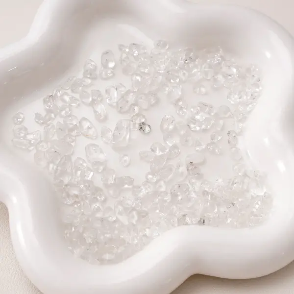 3-5mm, aperture about 0.5mm, white crystal 20 pieces/pack,chaincharmsupply.com