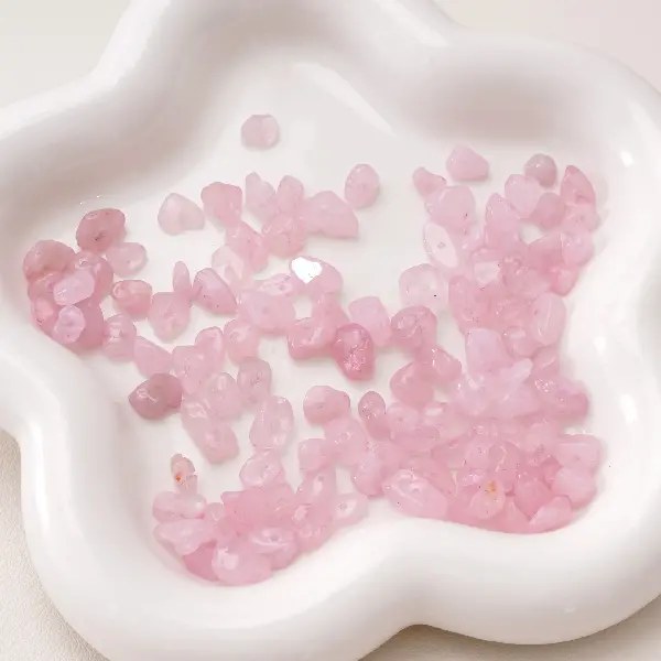 5-8mm, aperture about 0.5mm, 20 pieces of rose quartz/pack,chaincharmsupply.com
