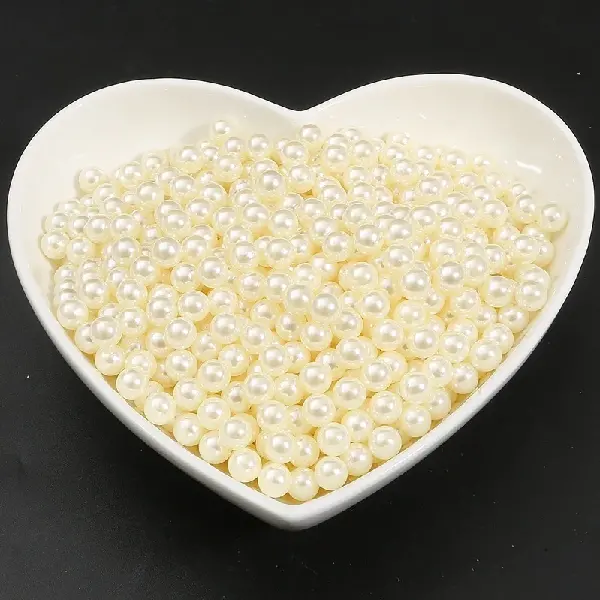 Beige - diameter 3mm, about 1000 pieces/pack,chaincharmsupply.com