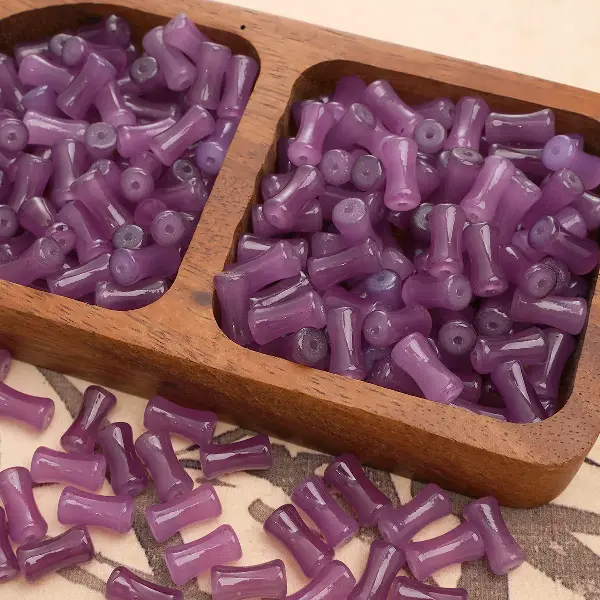 Purple-6x12mm, hole diameter about 1mm, 20 pieces/pack,chaincharmsupply.com