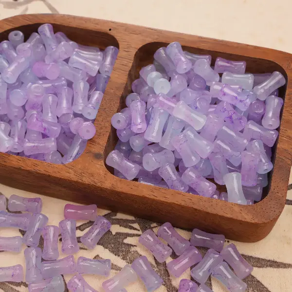 Purple blue-6x12mm, aperture about 1mm, 20 pieces/pack,chaincharmsupply.com