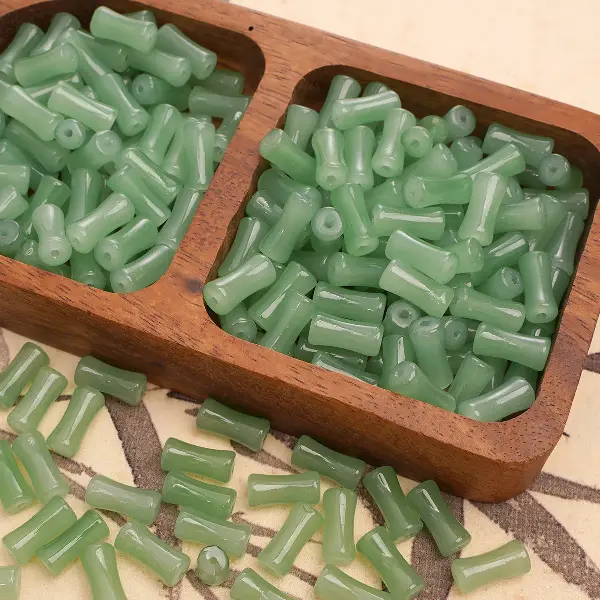 Green-6x12mm, hole diameter about 1mm, 20 pieces/pack,chaincharmsupply.com