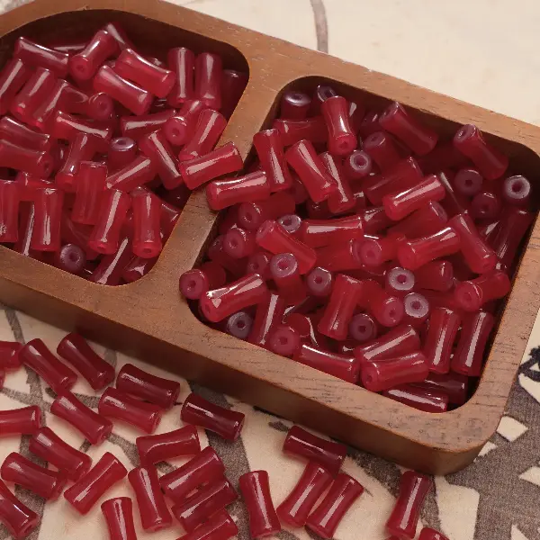 Big red-6x12mm, hole diameter about 1mm, 20 pieces/pack,chaincharmsupply.com