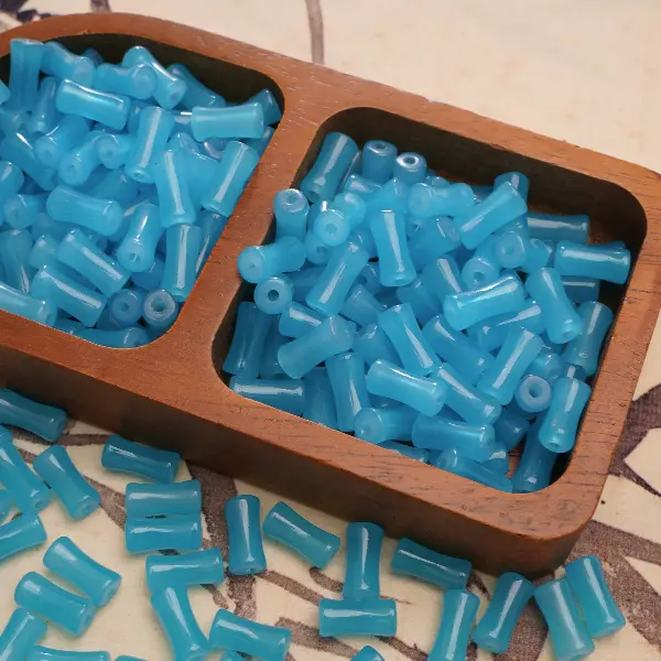 Sky blue-6x12mm, aperture about 1mm, 20 pieces/pack,chaincharmsupply.com