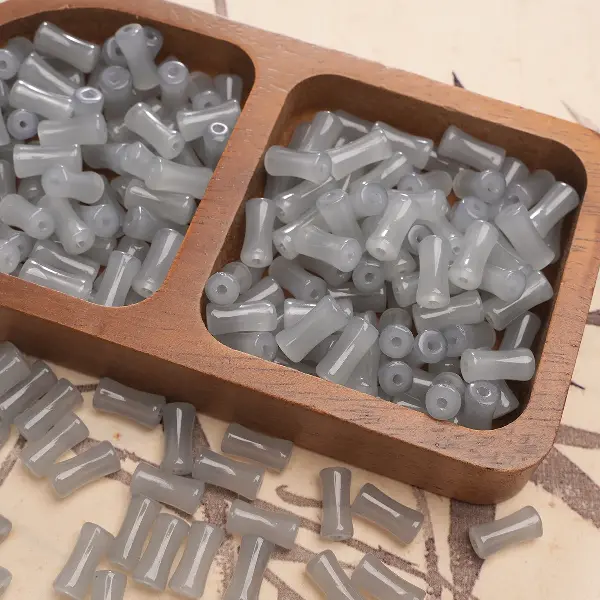 Light gray-6x12mm, hole diameter about 1mm, 20 pieces/pack,chaincharmsupply.com