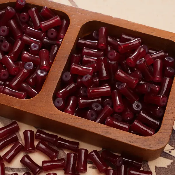 Red agate-6x12mm, aperture about 1mm, 20 pieces/pack,chaincharmsupply.com
