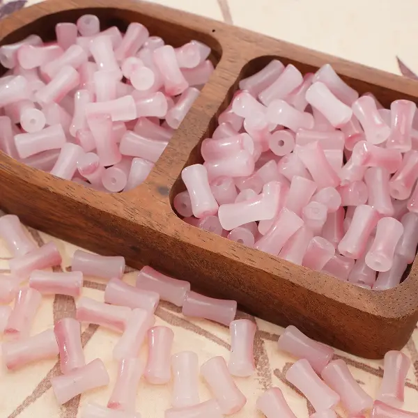Magenta-6x12mm, hole diameter about 1mm, 20 pieces/pack,chaincharmsupply.com