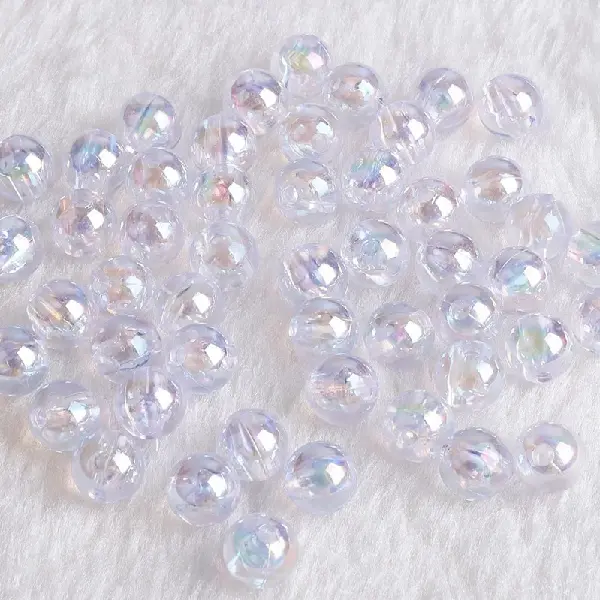Transparent white AB-10mm, aperture about 2mm, 50 pieces/pack,chaincharmsupply.com