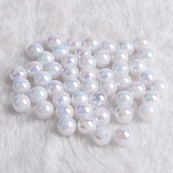 Solid white AB-12mm, aperture about 2mm, 50 pieces/pack,chaincharmsupply.com