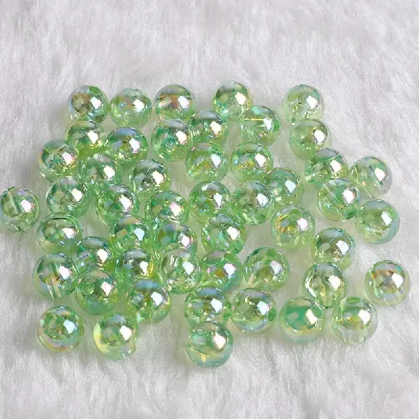 Transparent light green AB-12mm, aperture about 2mm, 50 pieces/pack,chaincharmsupply.com