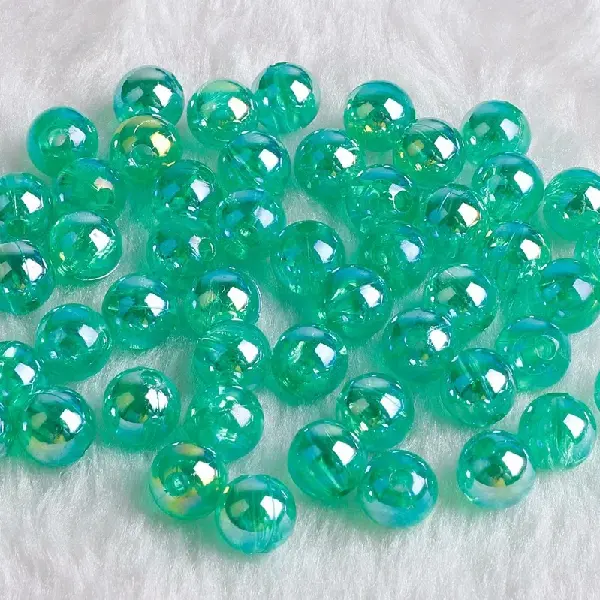Transparent dark green AB-12mm, aperture about 2mm, 50 pieces/pack,chaincharmsupply.com